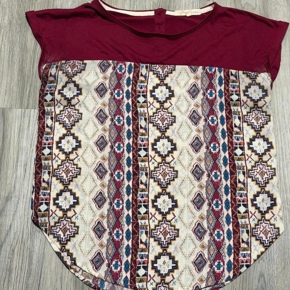 Rewind Geometric Blouse, Womens, Medium